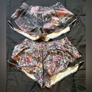 Lot of 2 Lululemon Women's Multicolor Athletic Shorts Sz 12 Hottie Hot Shorts 2